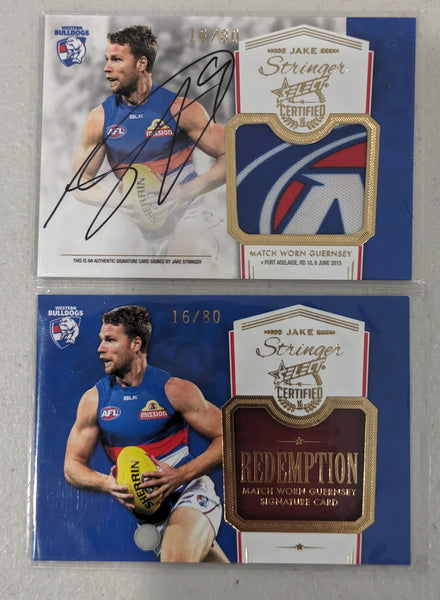 2016 AFL Select Certified Jake Stringer Signature Patch Bulldogs