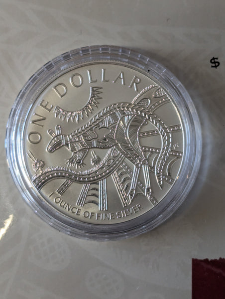 2003 Australia RAM $1 1oz Silver Frosted Kangaroo Coin on Card