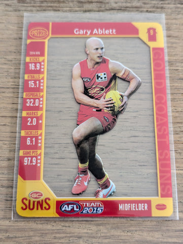 2015 AFL Teamcoach Prize Card Gary Ablett Gold Coast Suns