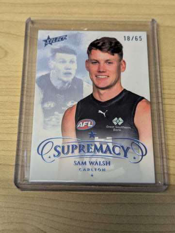 2024 AFL Select Portrait Sam Walsh Carlton Jumper Number 18/65