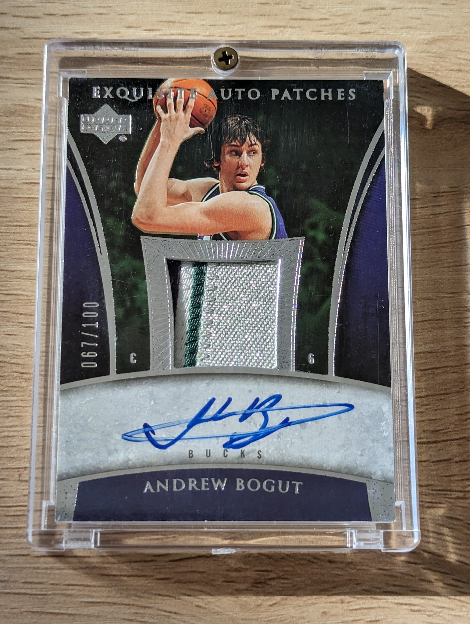 2006 Upper Deck Exquisite Auto Patches Andrew Bogut NBA Basketball Card 67/100