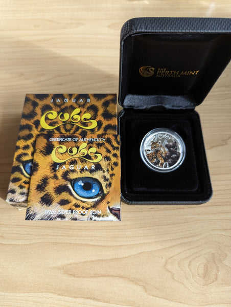 2016 Perth Mint Jaguar Cubs 1/2 Oz Silver Proof Coin