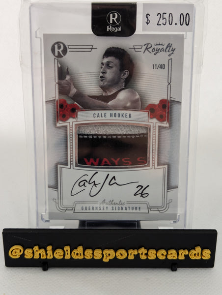 2022 AFL Regal Royalty Football Cale Hooker Guernsey Signature 11/40 Essendon