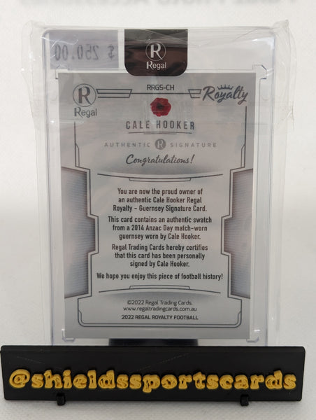 2022 AFL Regal Royalty Football Cale Hooker Guernsey Signature 11/40 Essendon