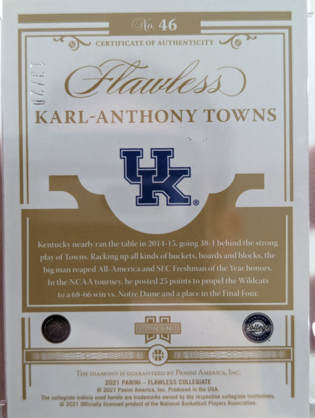 2021 Panini Flawless Karl Anthony Towns 13/20
