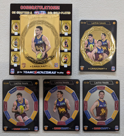 2022 AFL Teamcoach Gold Cardcraft Set Lachie Neale Brisbane