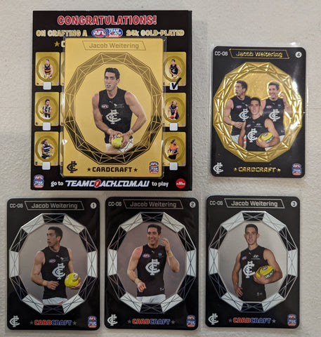 2022 AFL Teamcoach Gold Card Craft Set Jacob Weitering Carlton