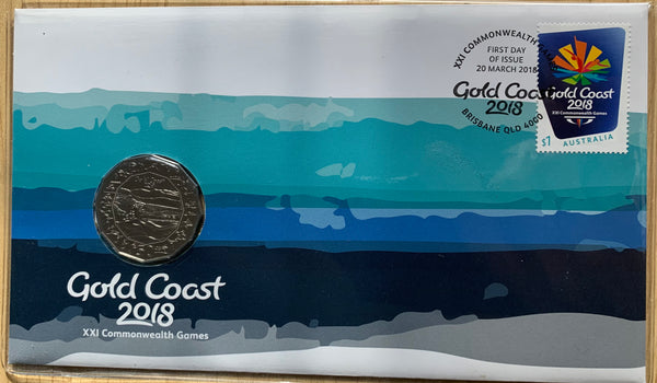 Australia 2018 Gold Coast Commonwealth Games PNC with 50c coin