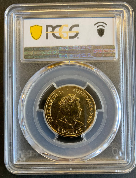 Australia 2020 $1 Qantas Centenary Coloured coin. PCGS graded MS67