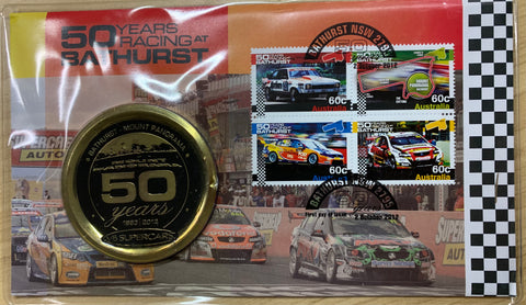 2012 50 Years Racing At Bathurst PNC Medallion First Day Of Issue Limited Edition