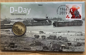 Australia 2019 D-Day 75th Anniversary PNC with Tuvalu $1 coin