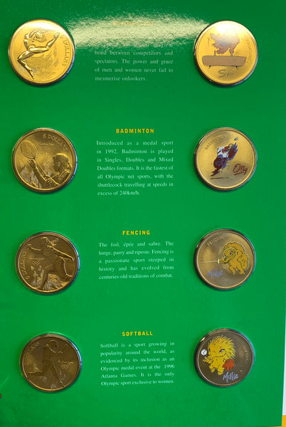 Australia 2000 Royal Australian Mint $5 Sydney Olympic Games Set of 28 $5 coins plus 28 Mascote medallions