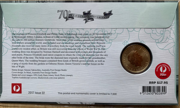 2017 70th Wedding Anniversary PNC with $1 coin