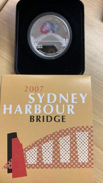 2007 Sydney Harbour Bridge $1 Perth Mint 1oz Silver Proof Coin