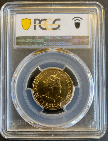 Australia 2020 $1 Qantas Centenary Coloured coin. PCGS graded MS68