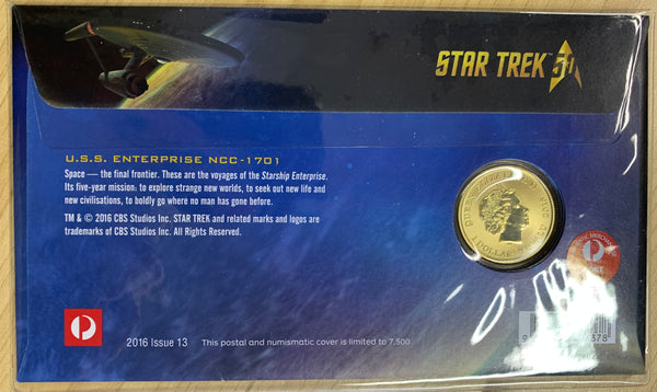 2016 Star Trek U.S.S. Enterprise PNC with $1 Tuvalu