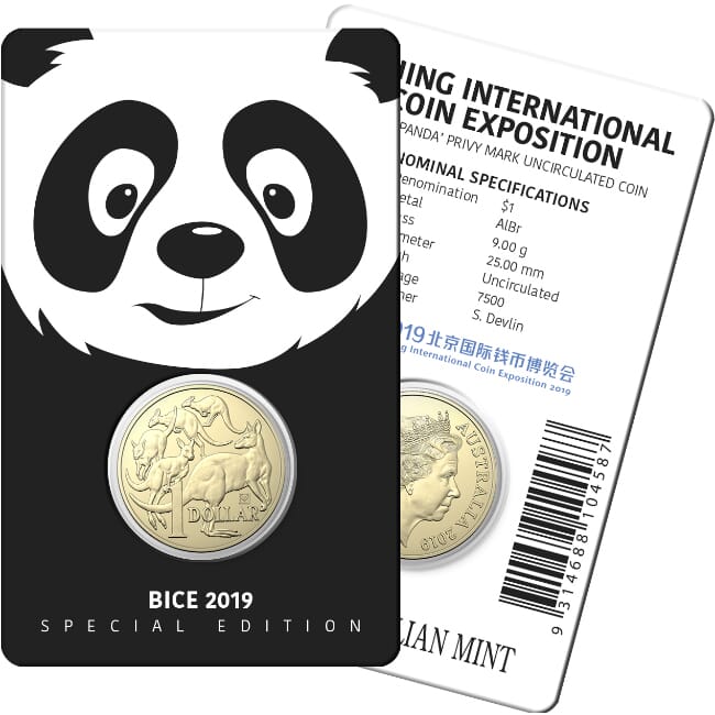 Australia 2019 Royal Australian Mint $1 BICE Beijing International Coin Exposition Uncirculated