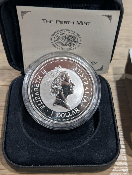 Australia 1996 Perth Mint  $1 Kookaburra "France" Privy Mark 1oz .999 Silver Coin