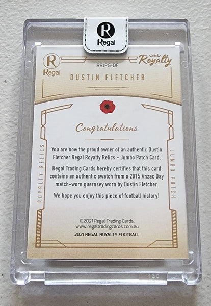2021 Regal Royalty Relics Dustin Fletcher  Jumbo Patch Essendon LOW 1/10 RRJPG-DF