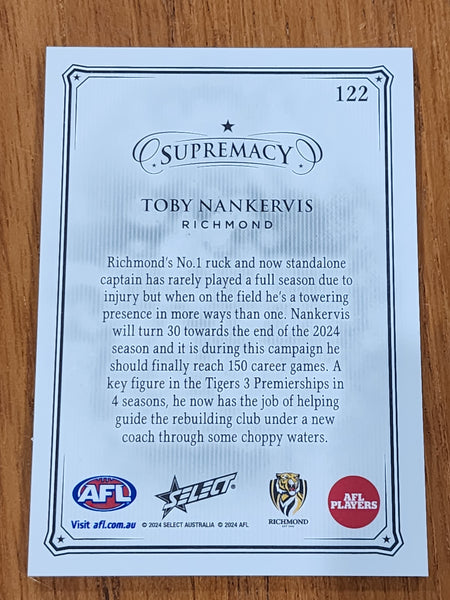 2024 AFL Select Supremacy Toby Nankervis Richmond 24/35 #122