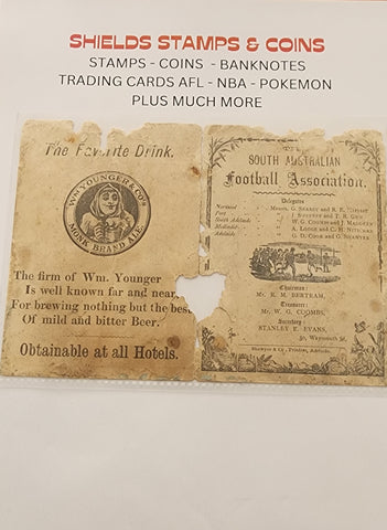 1892 SA Football Association Fixture card Extremely Rare Great Piece of History