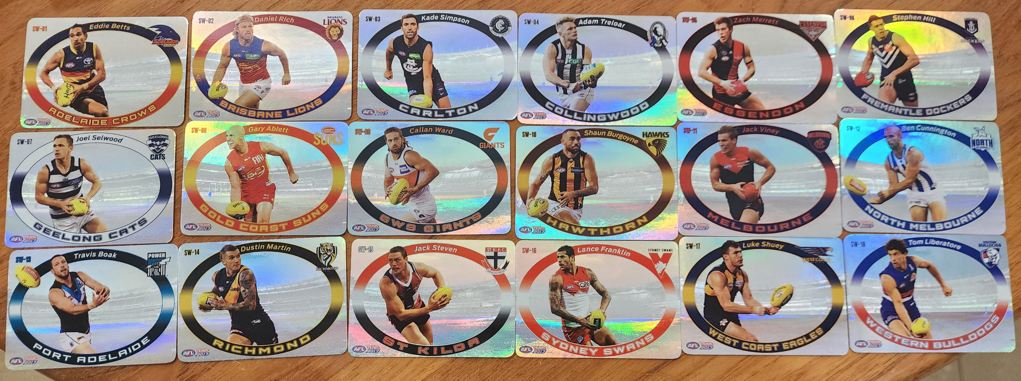 2017 AFL Teamcoach Star Wildcard Complete Set of 18 cards