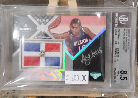 2007-08  UD Black Flag Dominican Republic DR AL HORFORD RC 25/25 Celtics Autograph Beckett 8.5