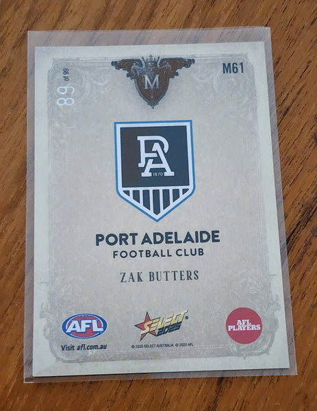 2025 AFL Select Hobby Footy Stars Majestic Zak Butters Port Adelaide 89/99 M61