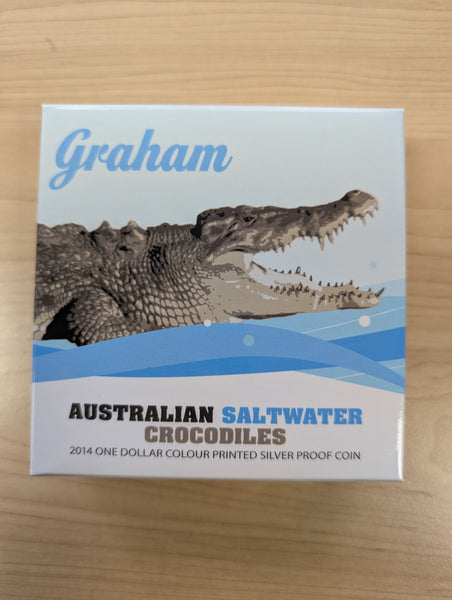 Australia 2014 RAM $1 Graham the Saltwater Crocodile Silver Proof Coin