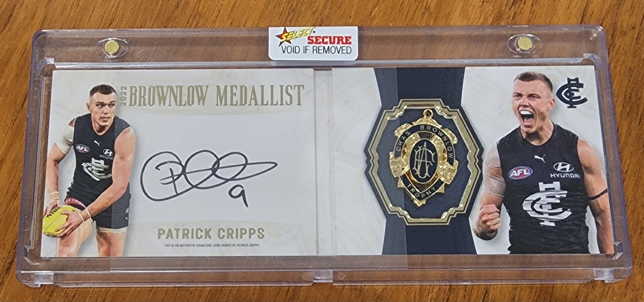 2022 AFL SELECT GOLD BROWNLOW SIGNATURE BOOKLET PATRICK CRIPPS CARLTON LOW 10/185 BPG13