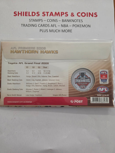 AFL PREMIERS 2008 HAWTHORN HAWKS LIMITED EDITION COMMEMORATIVE MEDALLION