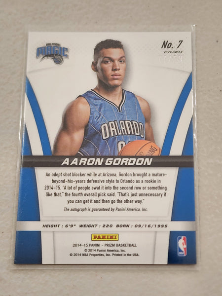 2014-15 NBA Panini Purple Prizm Aaron Gordon Magic Rookie Autograph 77/99