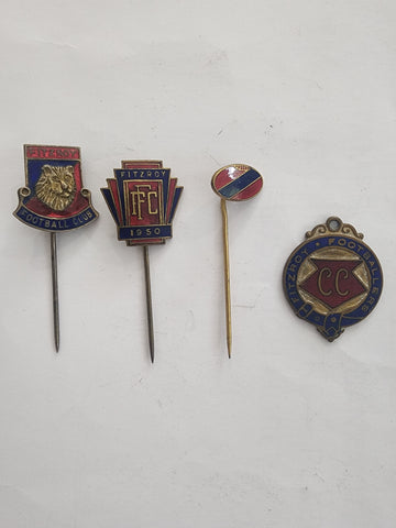1927- 1928 4  VFL Fitzroy Football Club Membership badges and pins