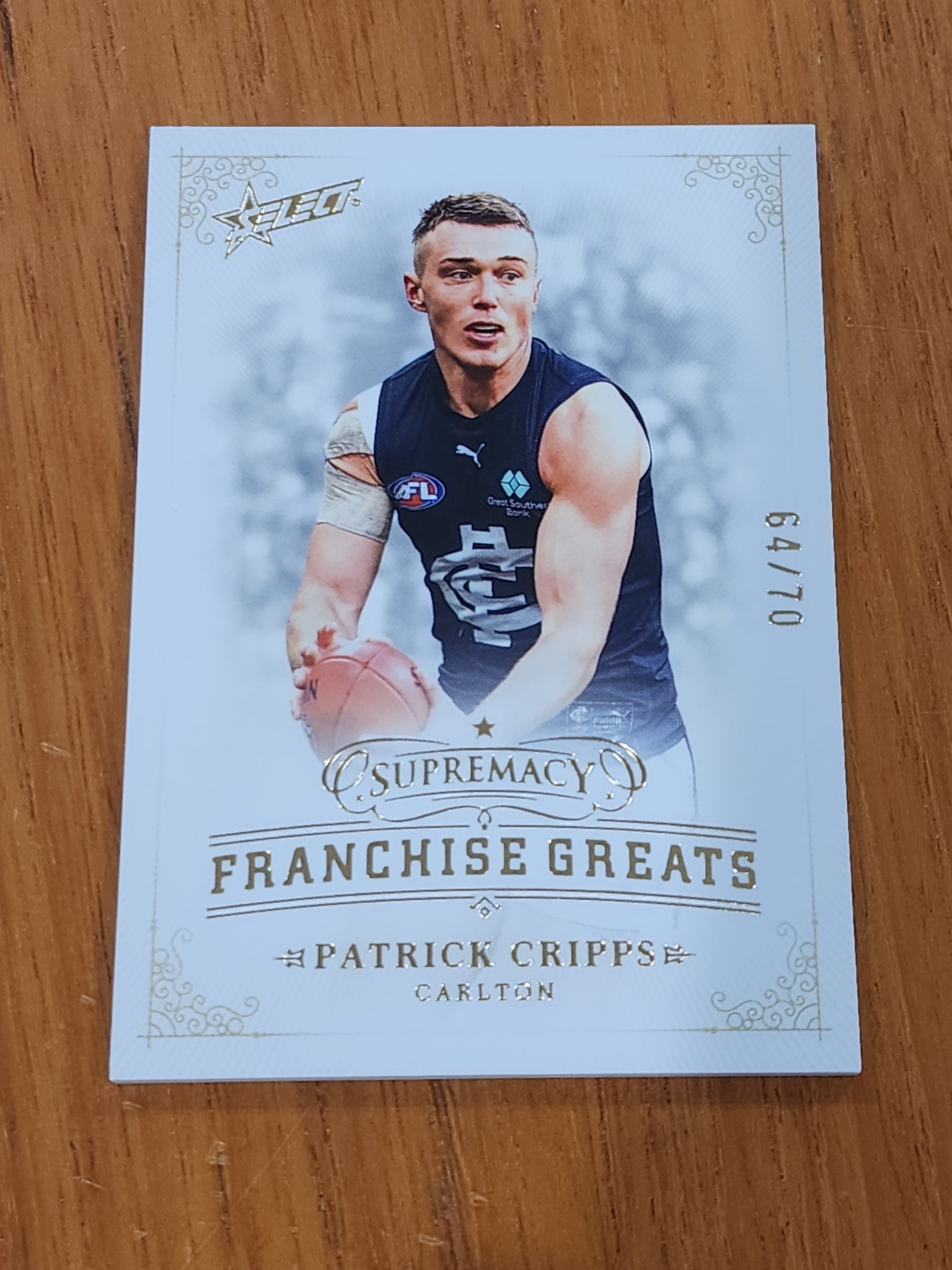 2024 AFL Select Supremacy Franchise Greats Patrick Cripps Carlton 64/70 FG5