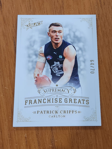 2024 AFL Select Supremacy Franchise Greats Patrick Cripps Carlton 64/70 FG5