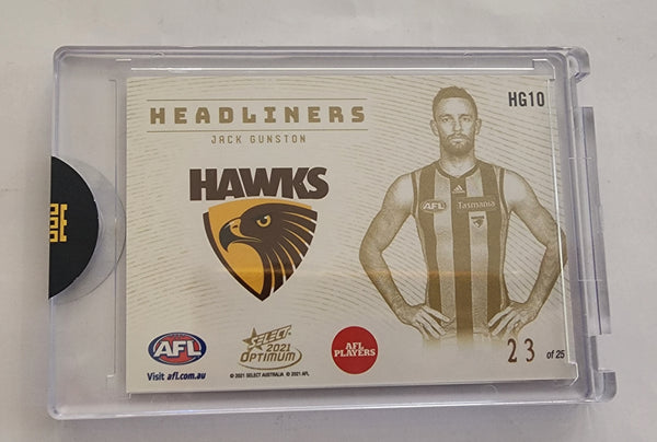 2021 AFL Select Optimum Headliners Jack Gunston Hawthorn 23/25 HG10