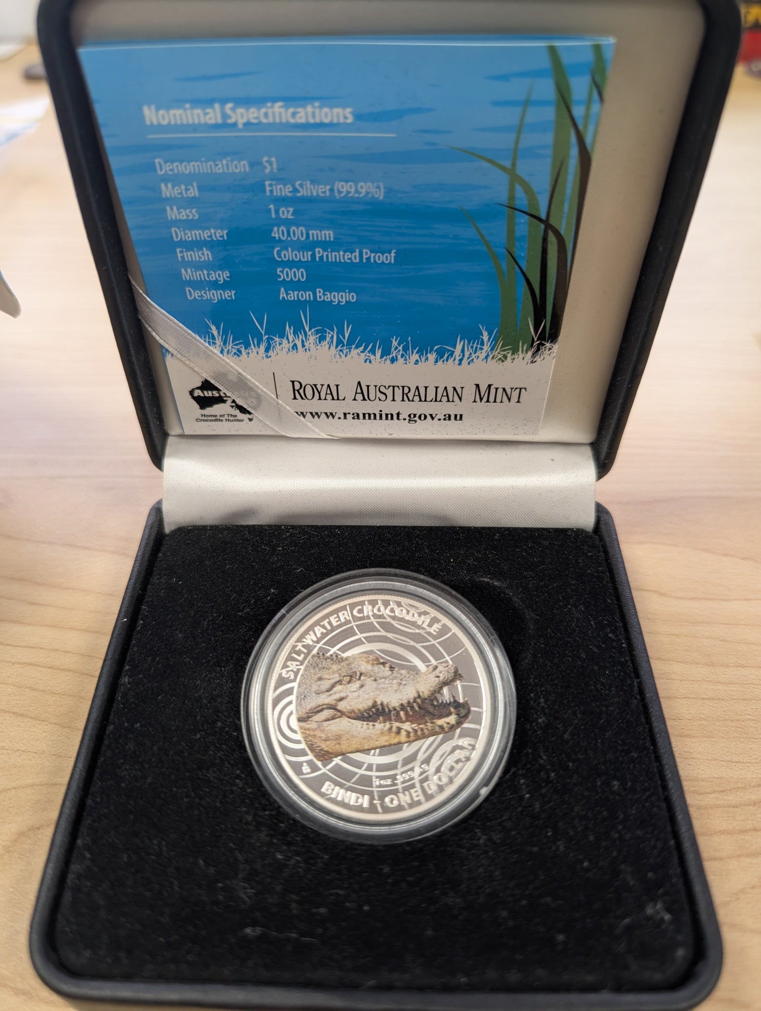 2013 RAM $1 Australian Saltwater Crocodiles Bindi Silver Proof Coin