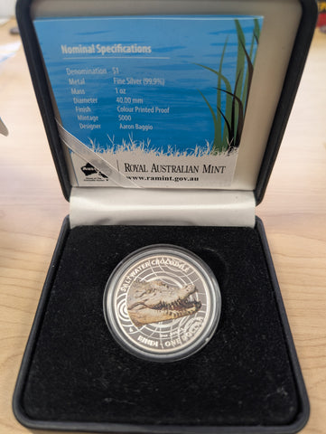 2013 RAM $1 Australian Saltwater Crocodiles Bindi Silver Proof Coin