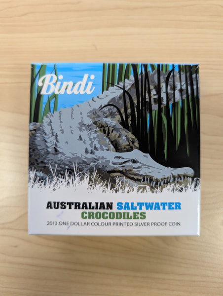 2013 RAM $1 Australian Saltwater Crocodiles Bindi Silver Proof Coin