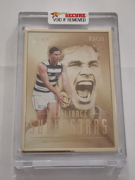 2024 AFL Select Brilliance SUPERSTARS Gold Card Patrick Dangerfield Tom Hawkins Geelong Matching Number 3 (2 Cards)