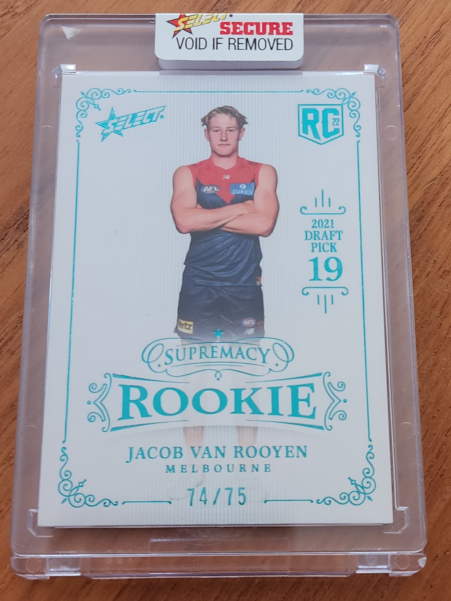 2022 AFL Select Supremacy Rookie Jacob Van Rooyen Melbourne 74/75