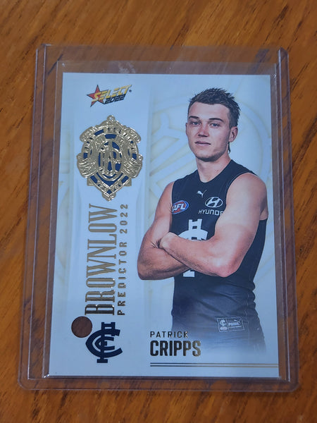 2022 AFL SELECT GOLD BROWNLOW SIGNATURE BOOKLET PATRICK CRIPPS CARLTON LOW 10/185 BPG13