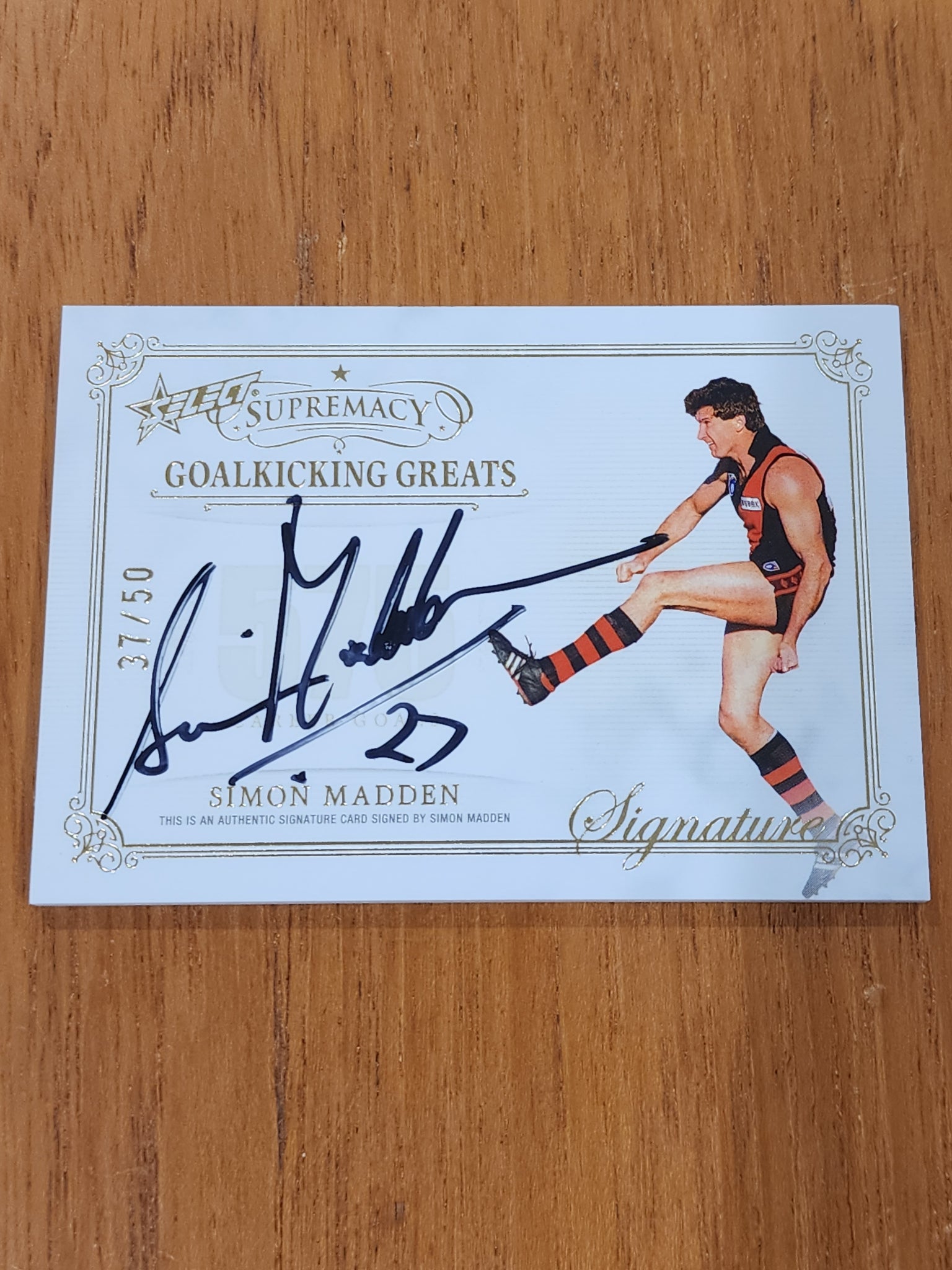 2024 AFL Select Supremacy Goalkicking Greats Simon Madden Signature 37/50