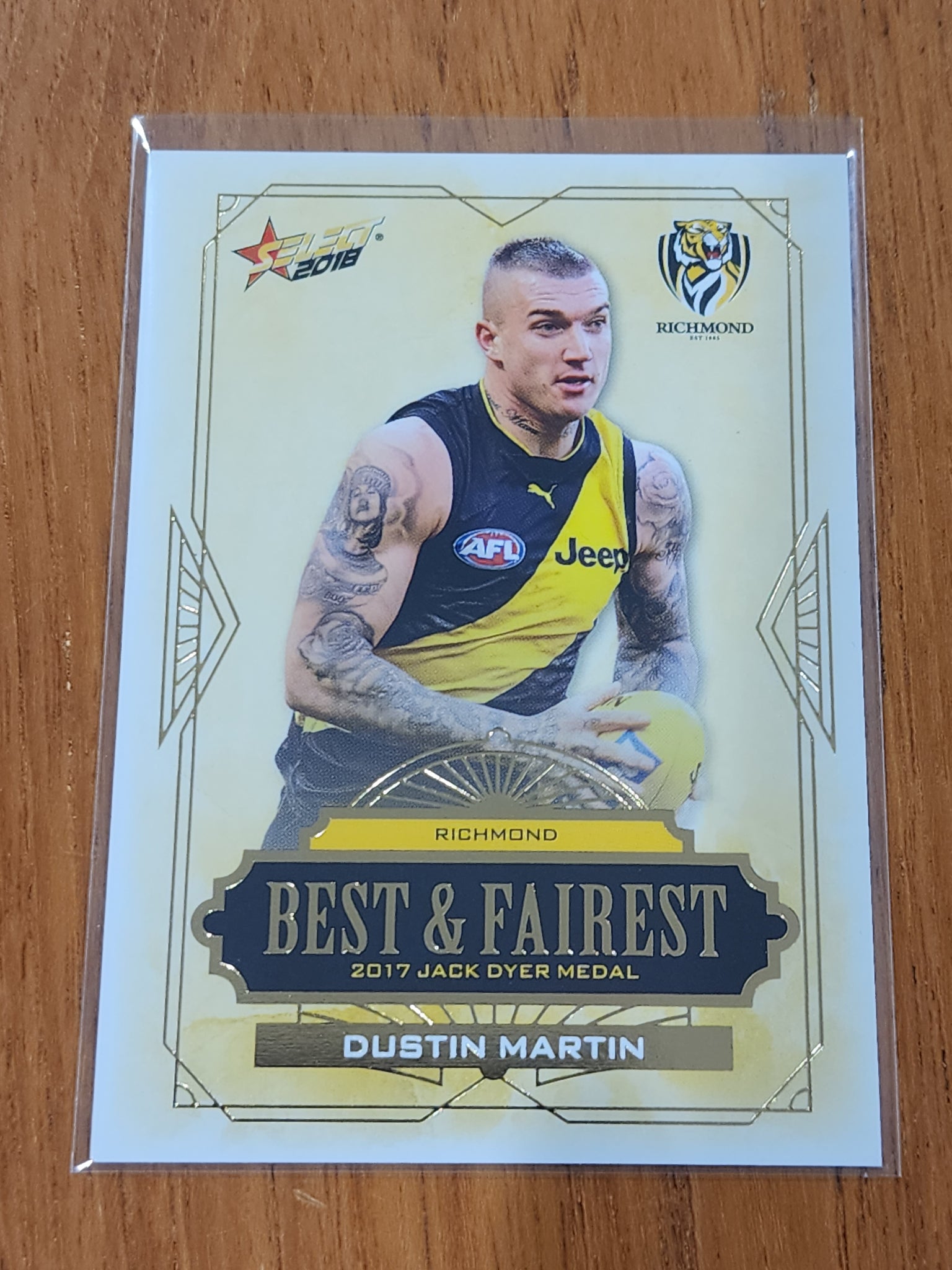 2018 AFL Select Best and Fairest Dustin Martin Richmond BF14