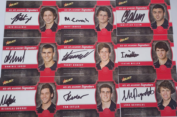 2013 AFL FUTURE FORCE SIGNATURE RED CARD FULL SET INC MARCUS BONTEMPELLI  FFRS1 - FFRS30