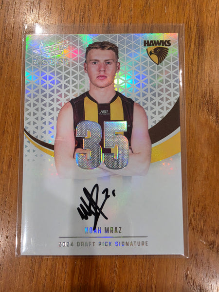 2025 AFL Select Eminence Draft Pick Signature Noah Mraz Hawthorn 24/40 DPSP35