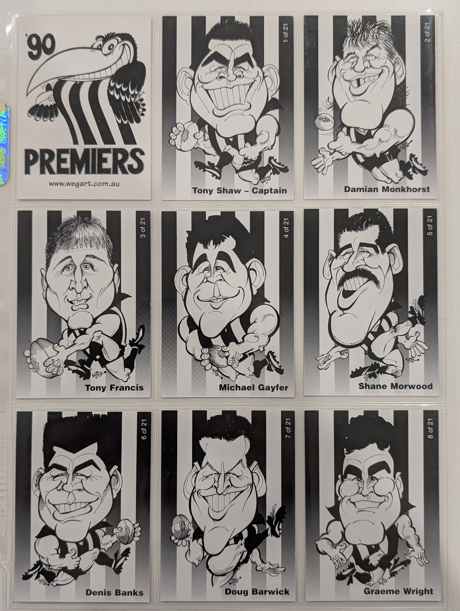 AFL 1990 WEG Art Premiership Card Set Collingwood