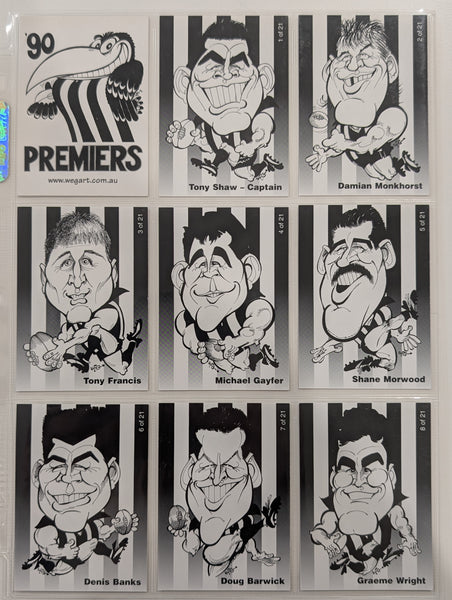 AFL 1990 WEG Art Premiership Card Set Collingwood