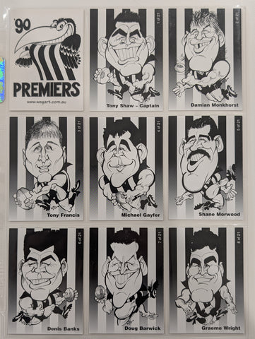 AFL 1990 WEG Art Premiership Card Set Collingwood