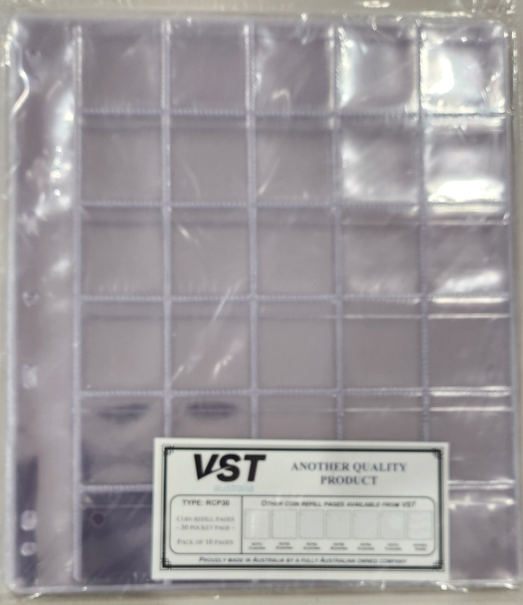 VST Coin Pages RCP30 Packet of 10 Ideal for 50c Coins